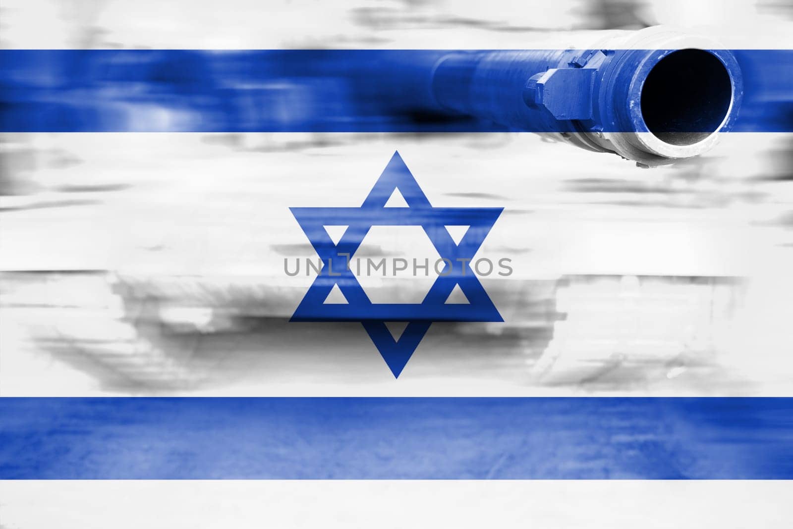 military strength theme,motion blur tank with israel flag