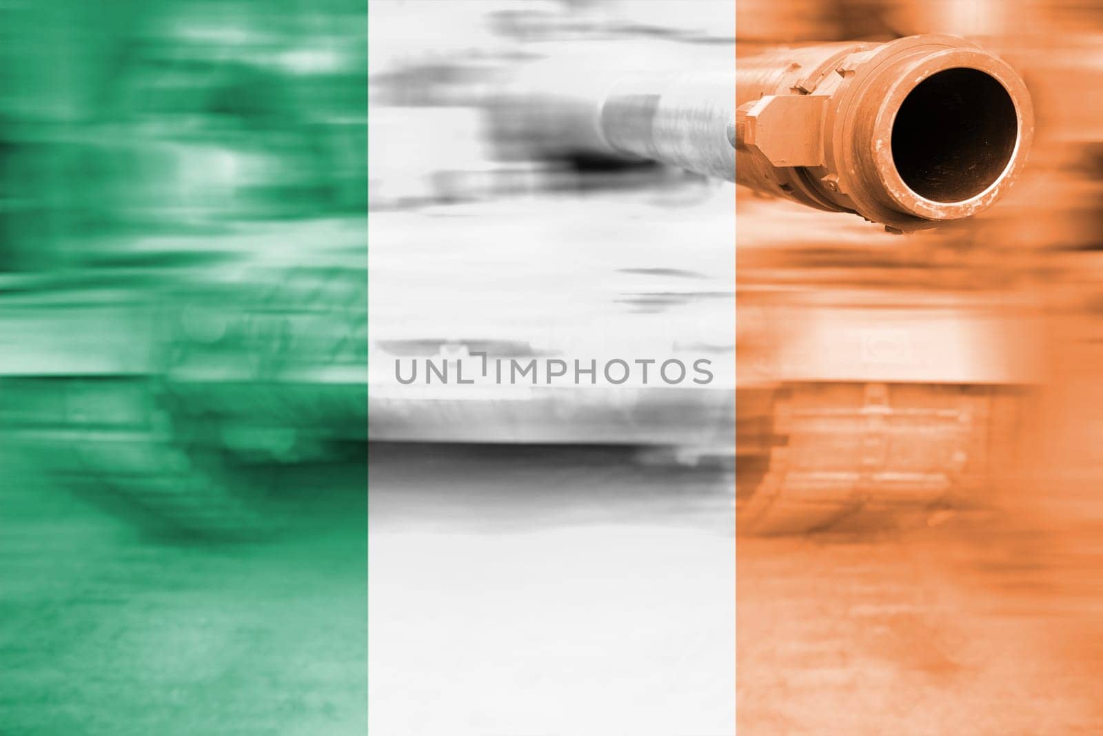 military strength theme,motion blur tank with ireland flag