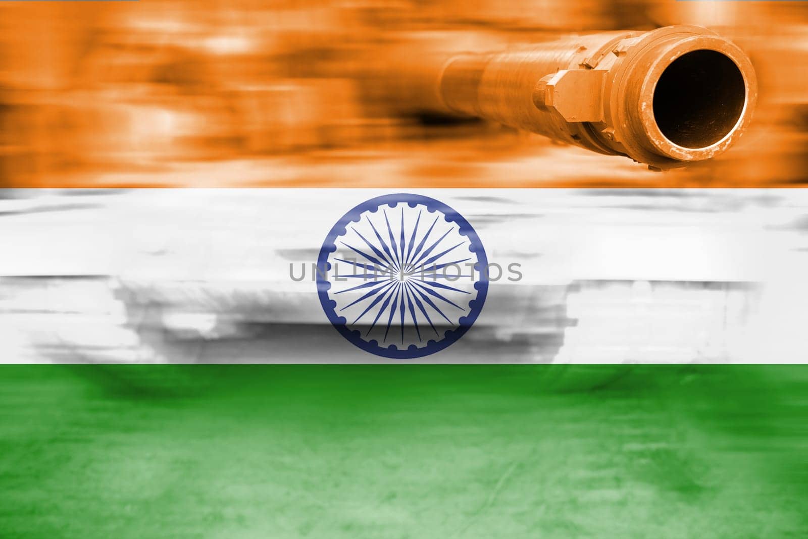 military strength theme,motion blur tank. india flag