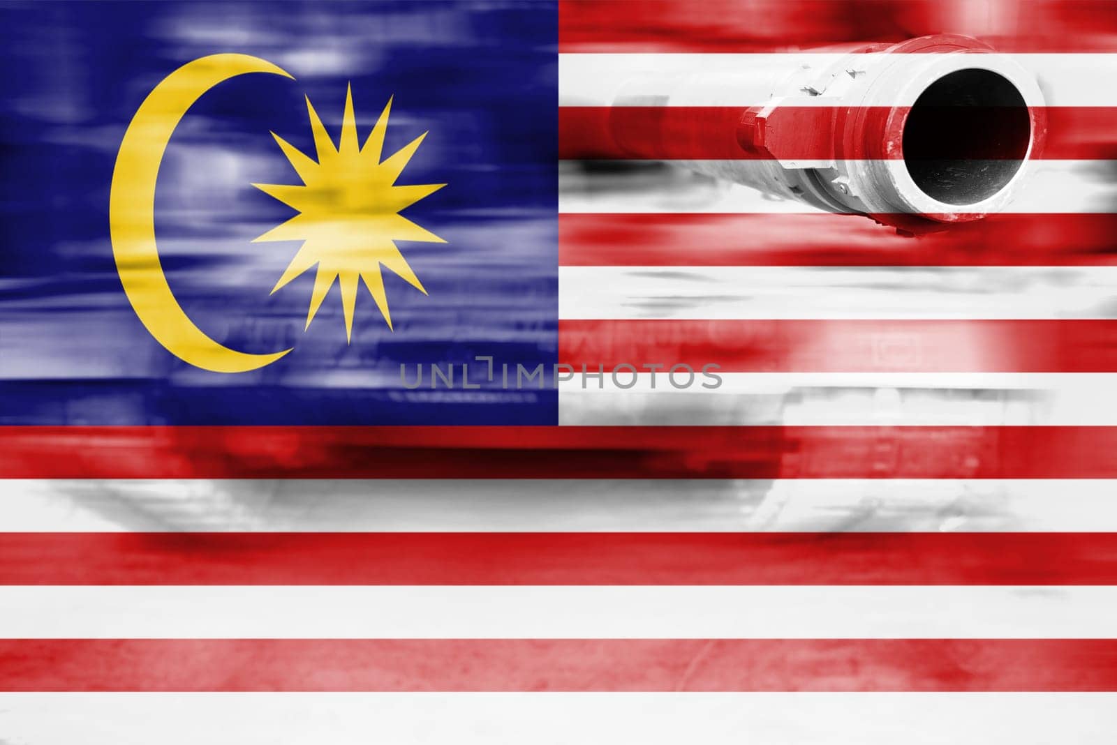 military strength theme,motion blur tank with malaysia flag