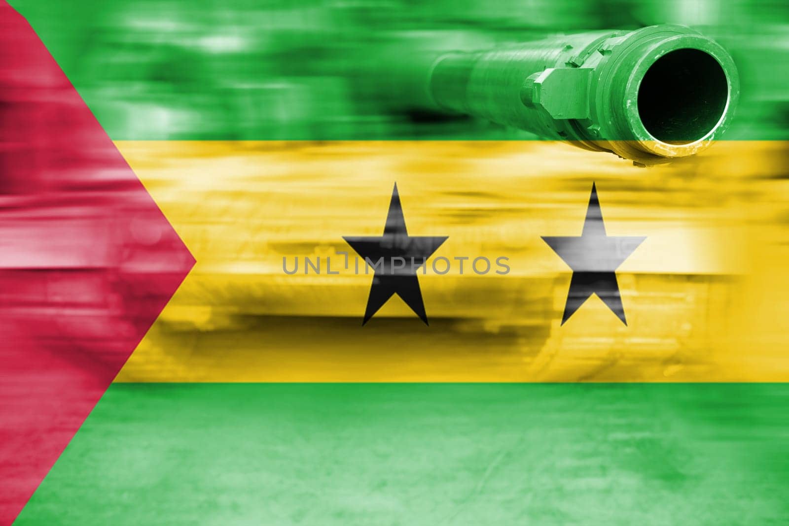 military strength theme,motion blur tank with sao tome & principe flag