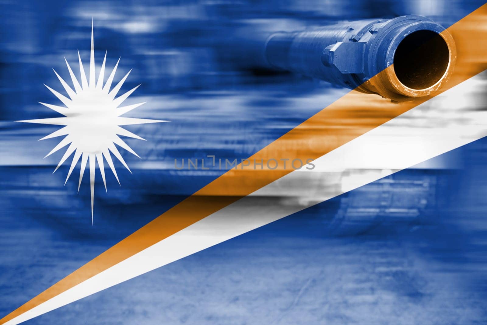 military strength theme,motion blur tank with marshall islands flag