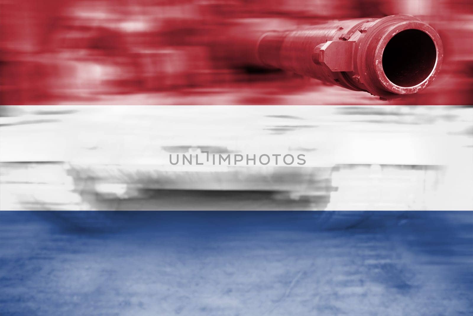 military strength theme,motion blur tank with netherlands flag