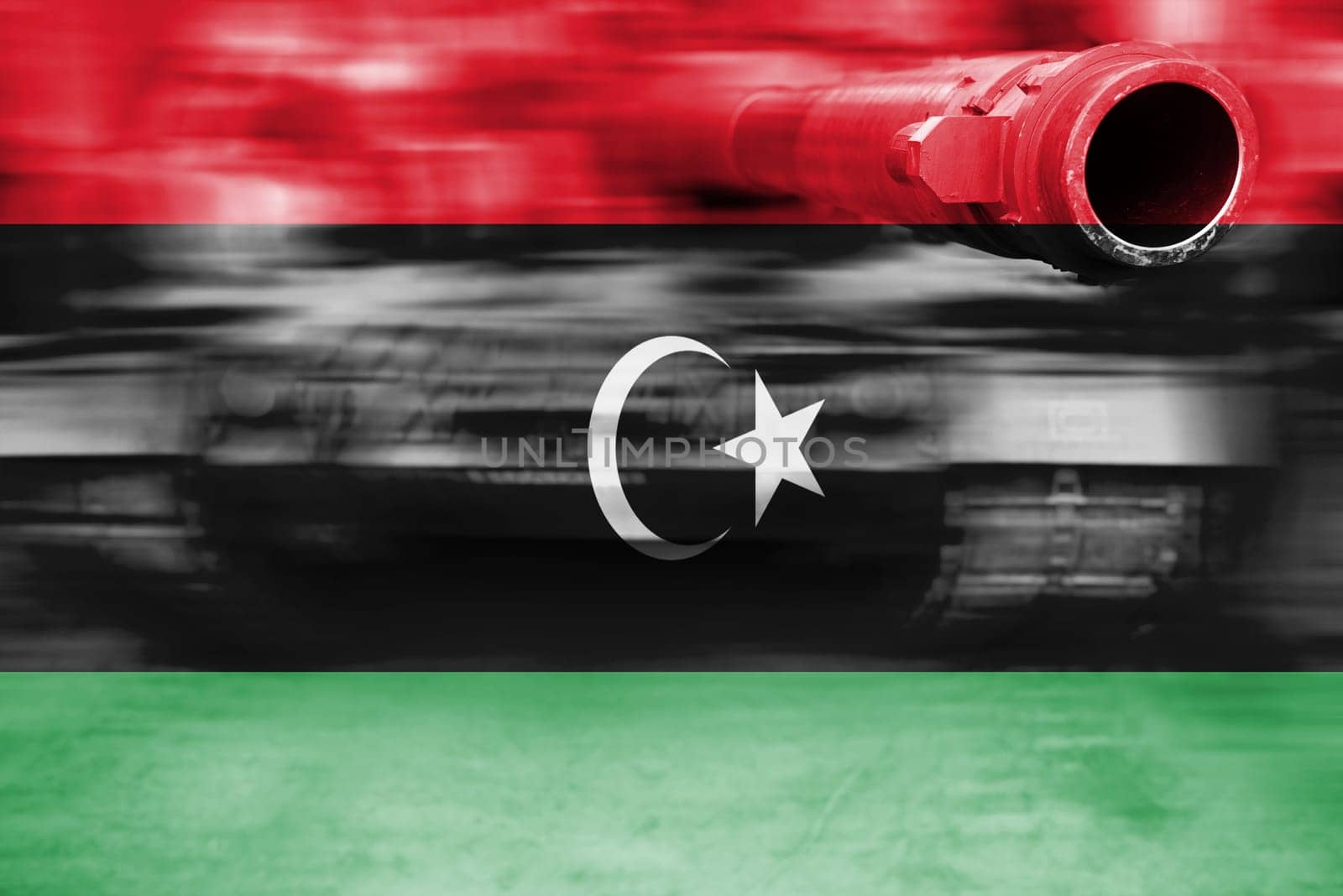 military strength theme,motion blur tank with flag
