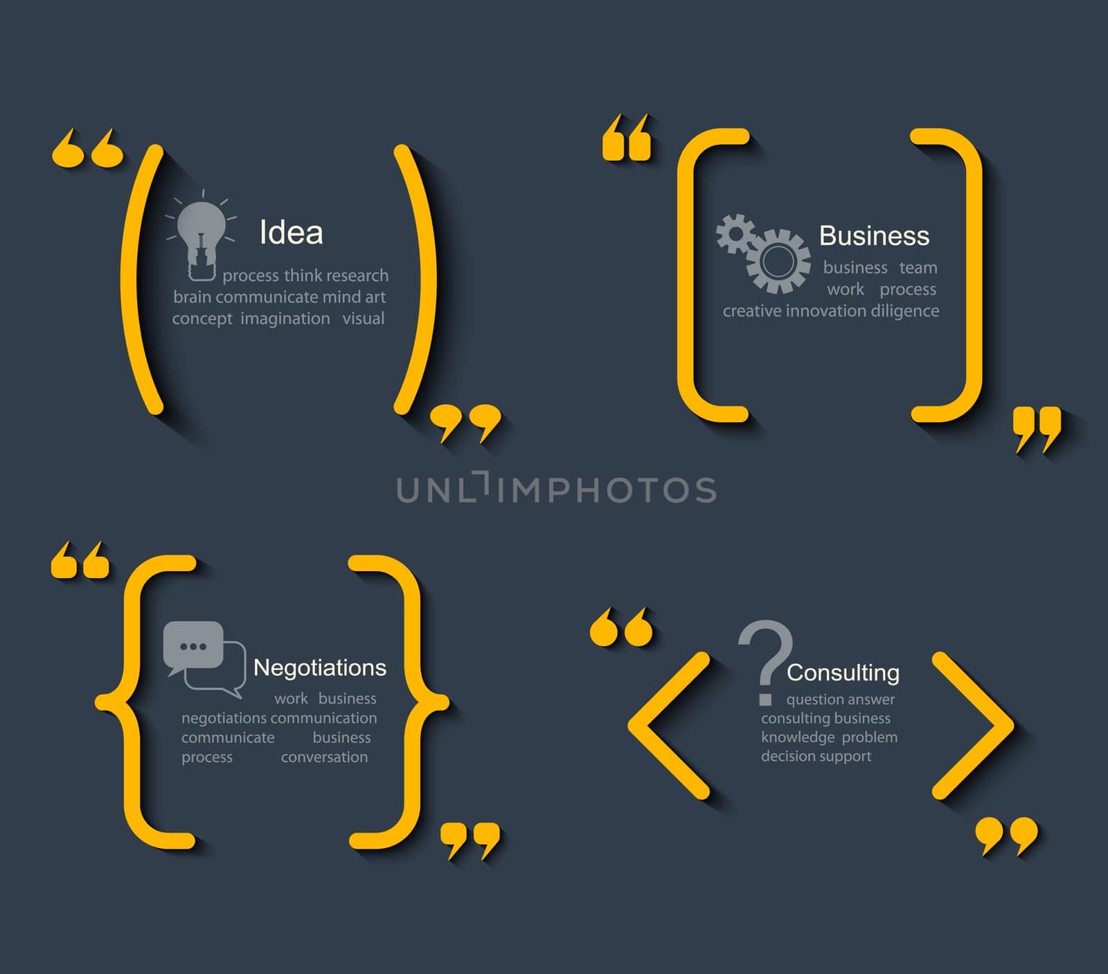 Set of templates quotes. For business, information and text. Print design. Quote form. Vector illustration.