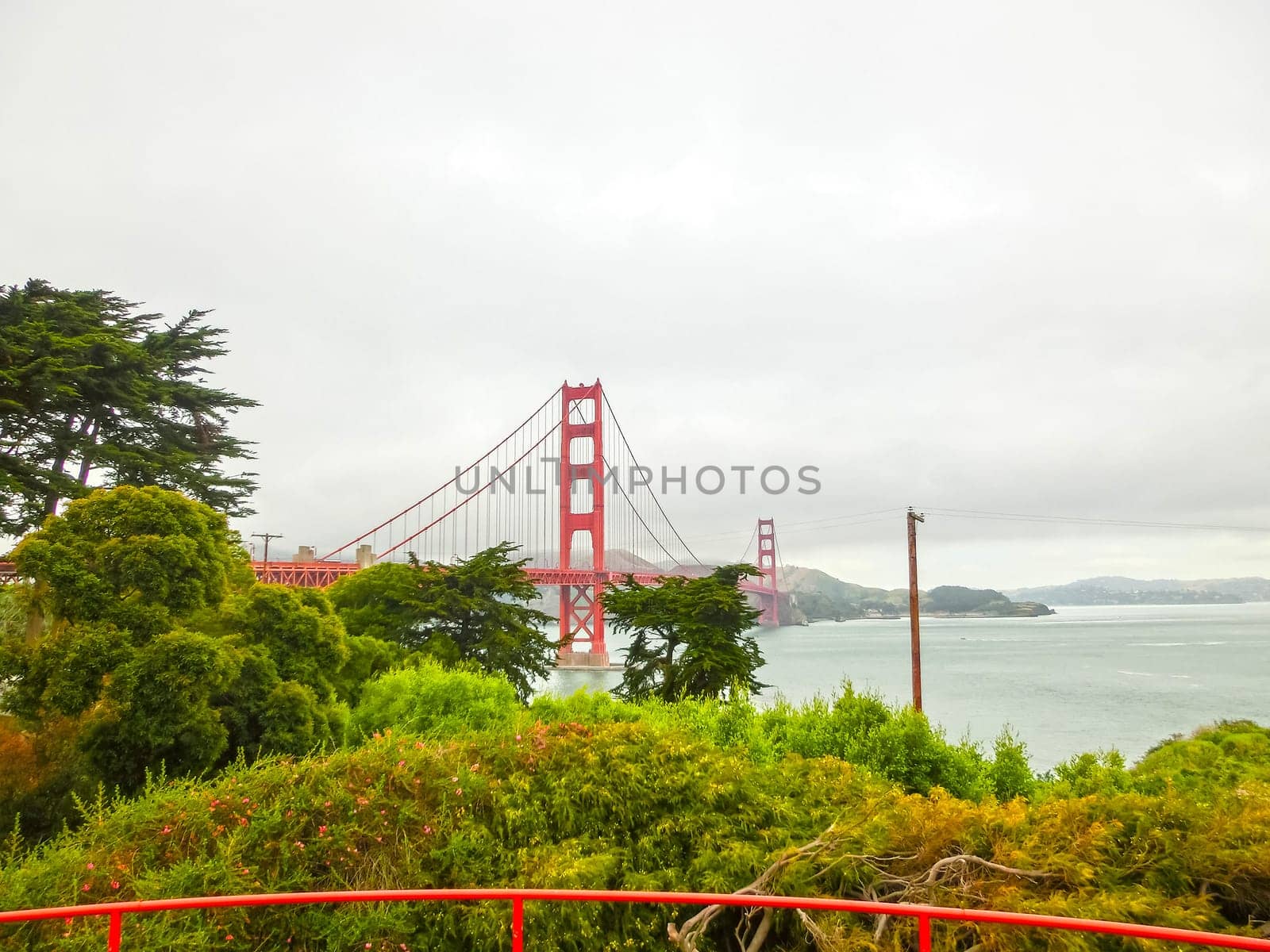 The gate bridge over sea in a fog in San Francisco