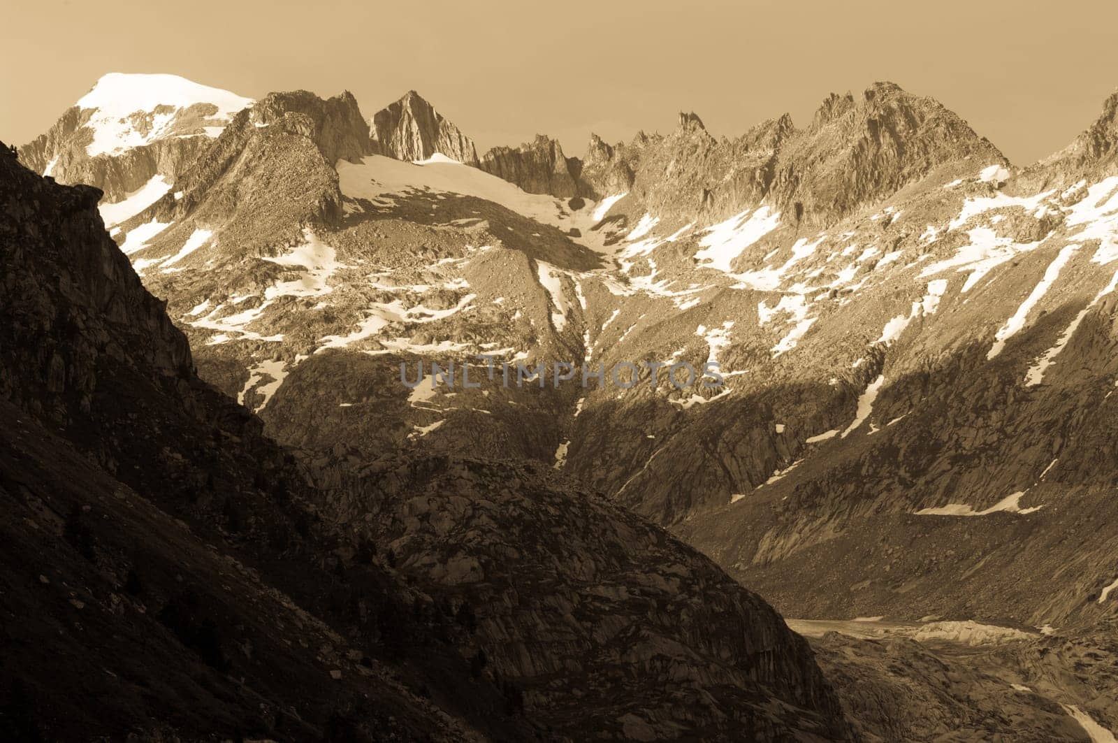 Grimselpass in Bernese Alps connects Bern and Valais