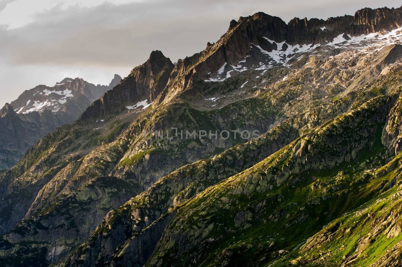 Grimselpass in Bernese Alps connects Bern and Valais