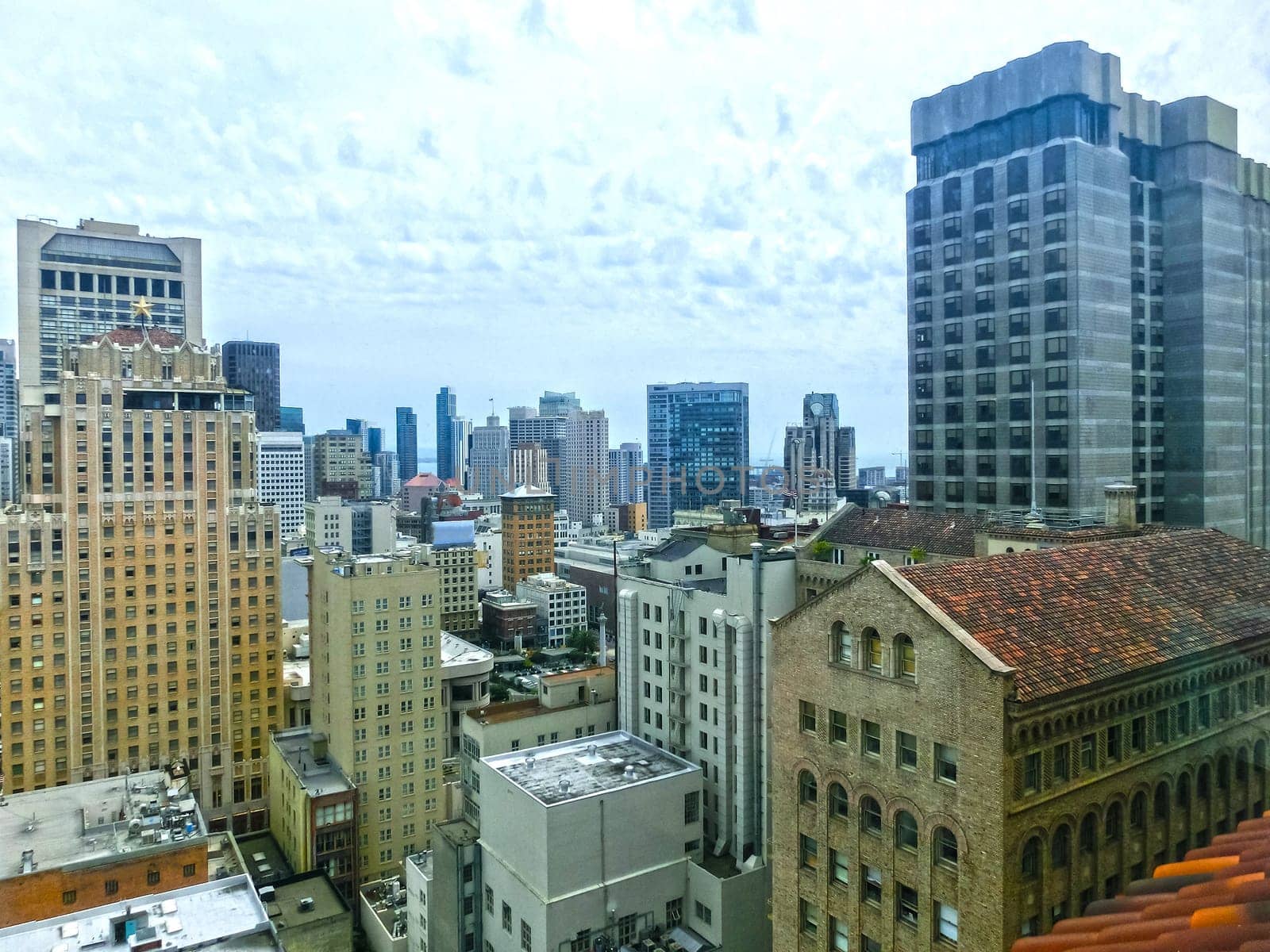 San Francisco Cityscape with Downtown Skyscrapers in a Distance. San Francisco, California, USA