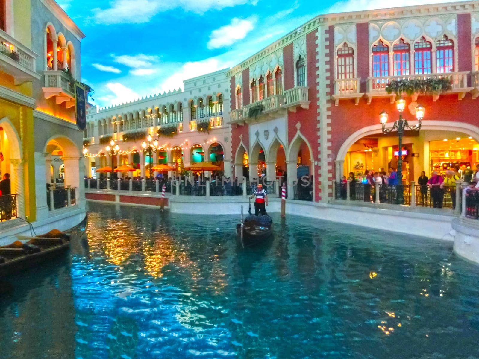 Las Vegas, United States of America - May 06, 2016: The Venetian Resort Hotel and Casino in Las Vegas. The resort opened on May 3, 1999 with flutter of white doves, sounding trumpets, singing gondoliers actress Sophia Loren