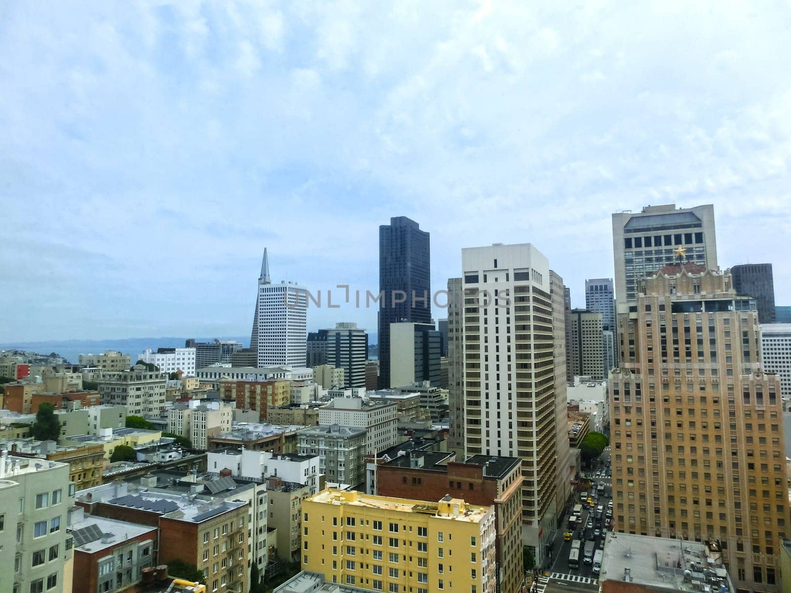 San Francisco Cityscape with Downtown Skyscrapers in a Distance. San Francisco, California, USA. San Francisco