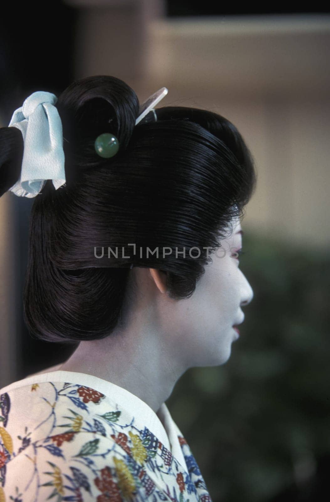 a Gaisha at the big Edo Festival at the Kanda-Matsuri Temple in the City center of Tokyo in Japan in Asia,....