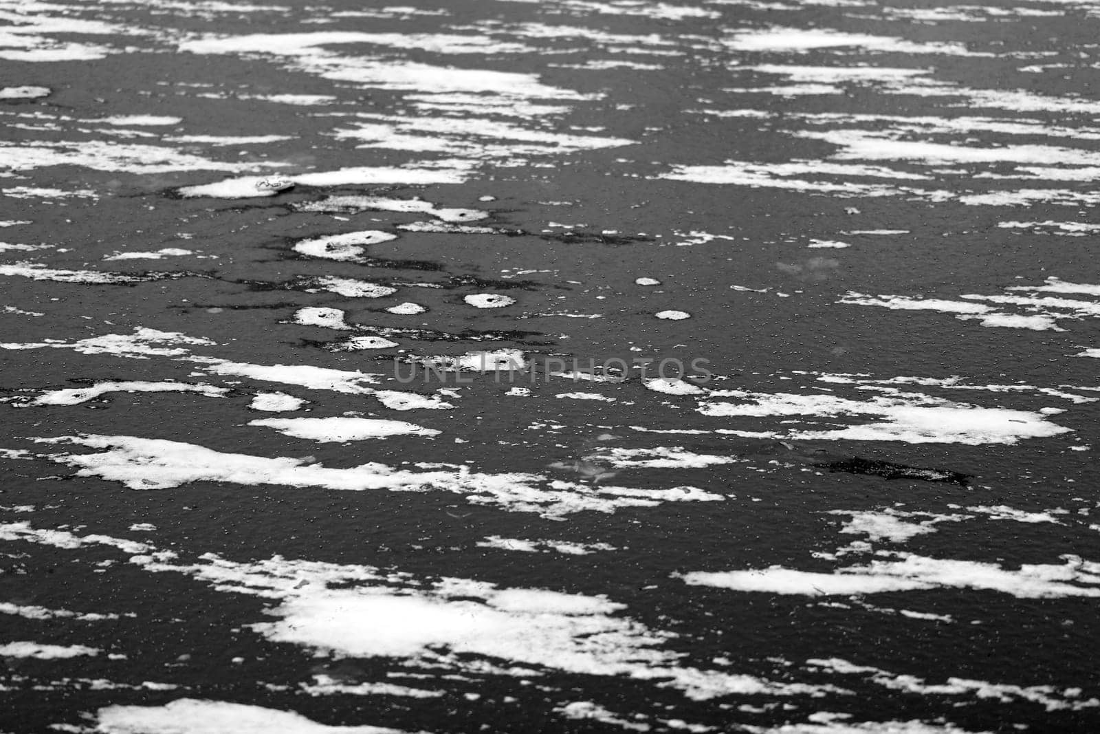 Ice floating on the river in winter Moscow in Russia