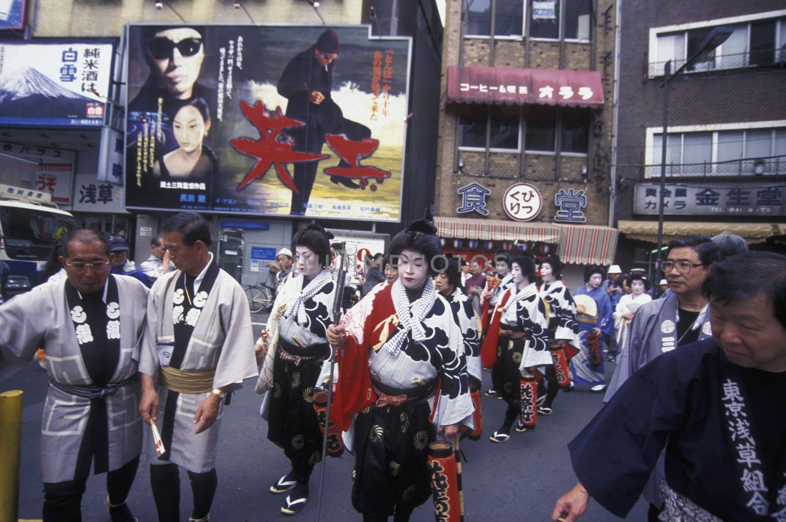 a Gaisha at the big Edo Festival at the Kanda-Matsuri Temple in the City center of Tokyo in Japan in Asia,....