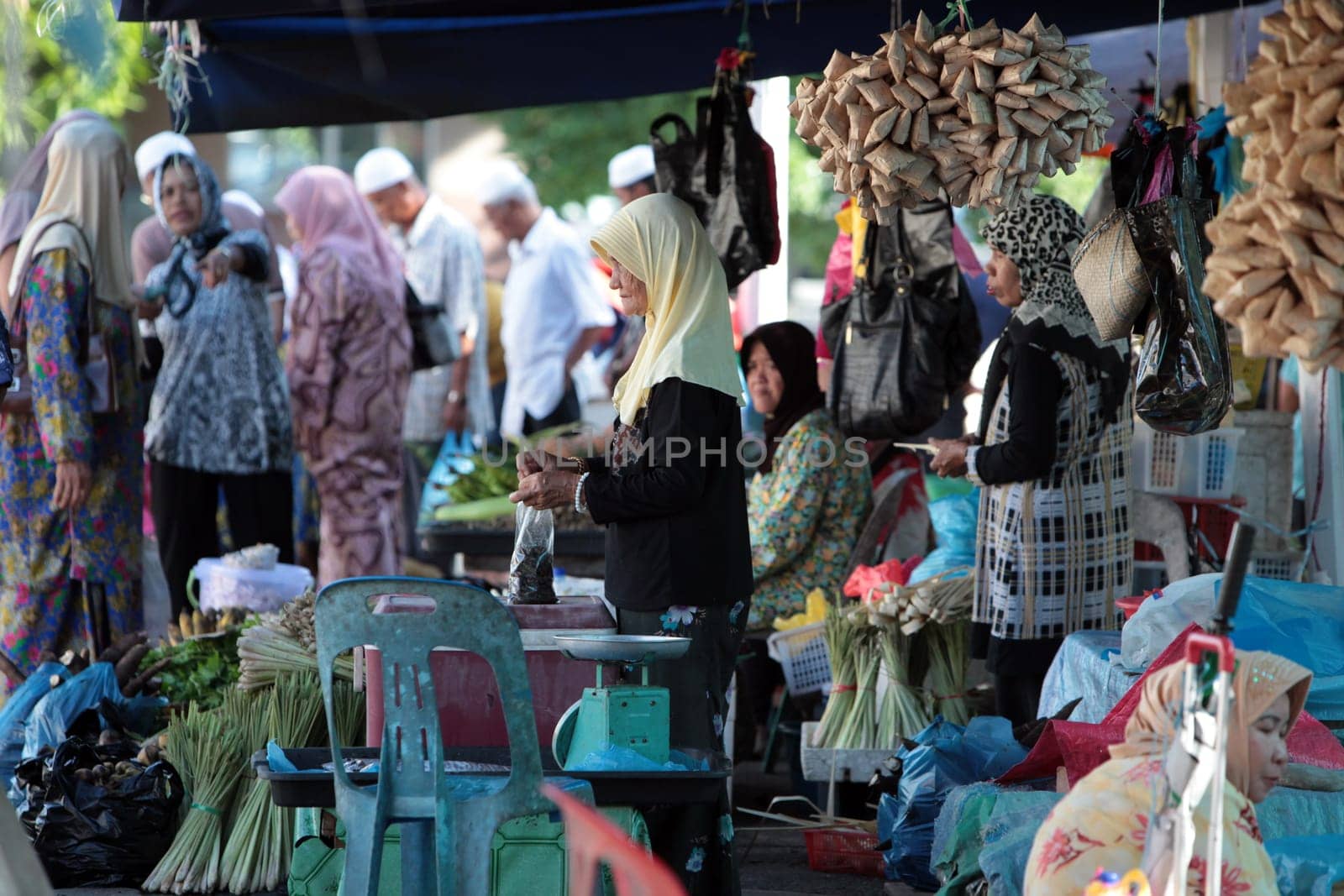 fruits and fegetable at the market in the city of Bandar seri Begawan in the country of Brunei Darussalam on Borneo in Southeastasia.