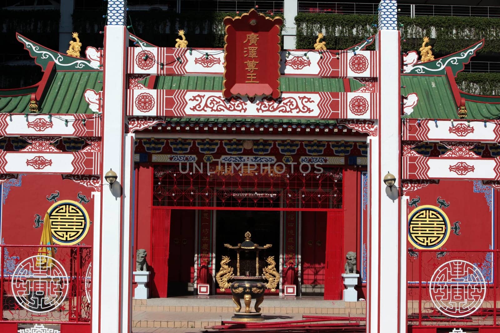 a chinese temple in the city centre square in the city of Bandar seri Begawan in the country of Brunei Darussalam on Borneo in Southeastasia.