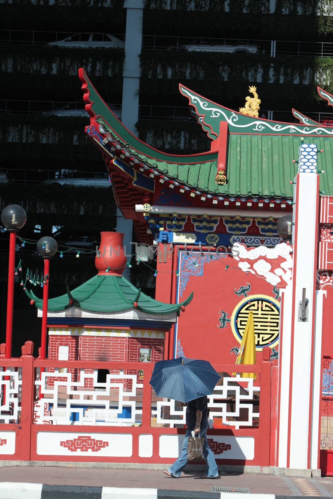 a chinese temple in the city centre square in the city of Bandar seri Begawan in the country of Brunei Darussalam on Borneo in Southeastasia.