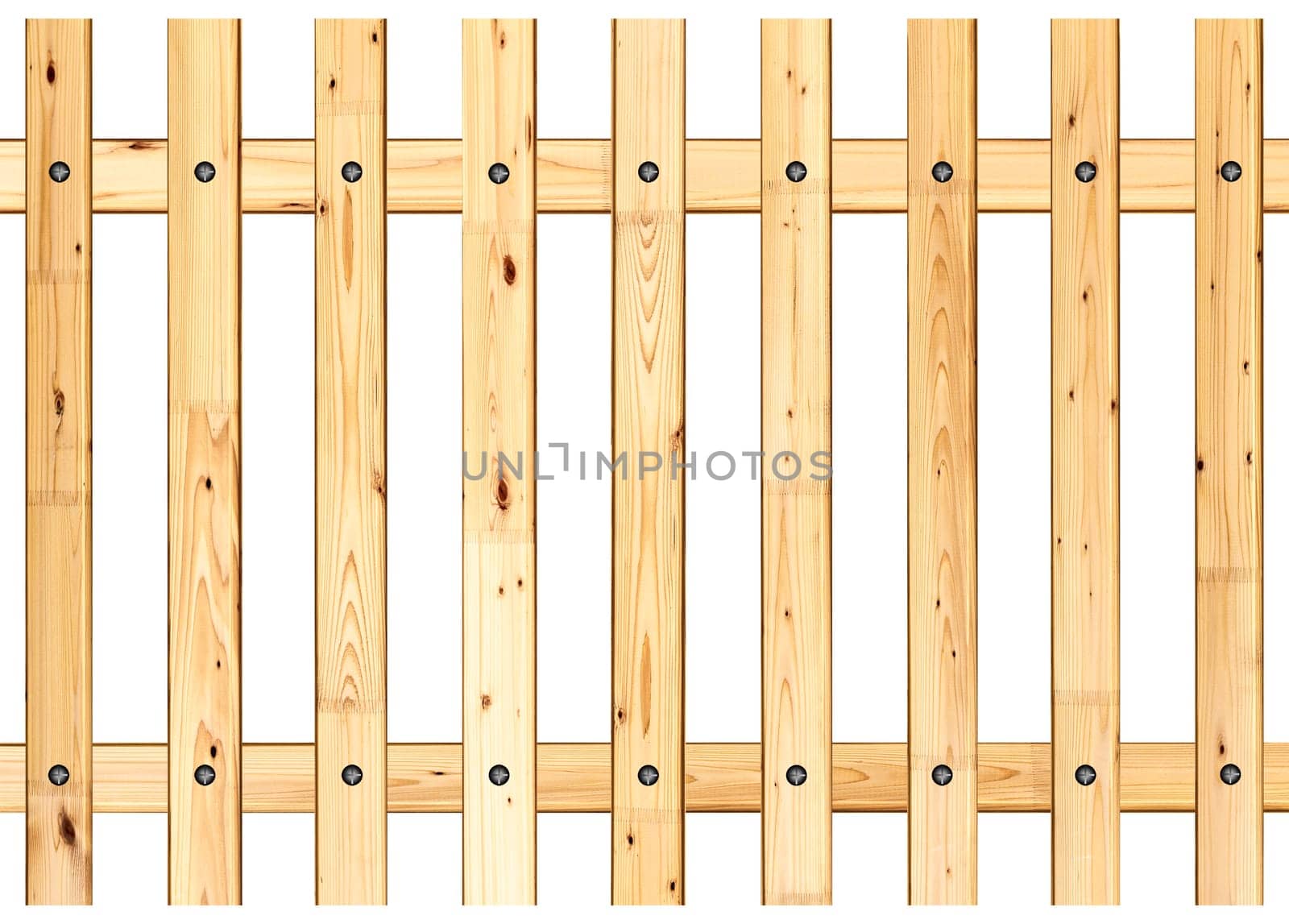rural wood fence model isolated over white background