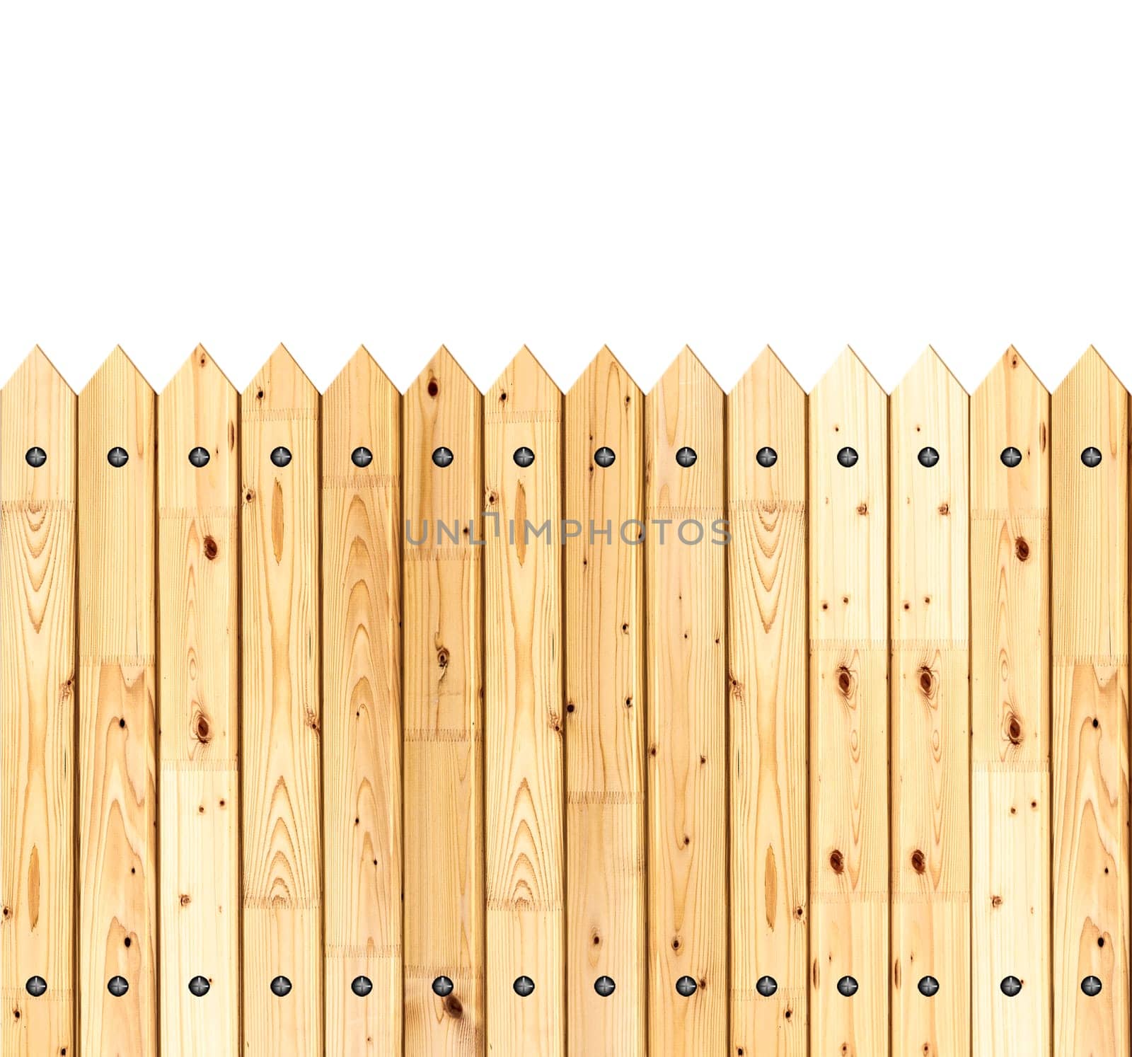 wood fence model isolated over white background