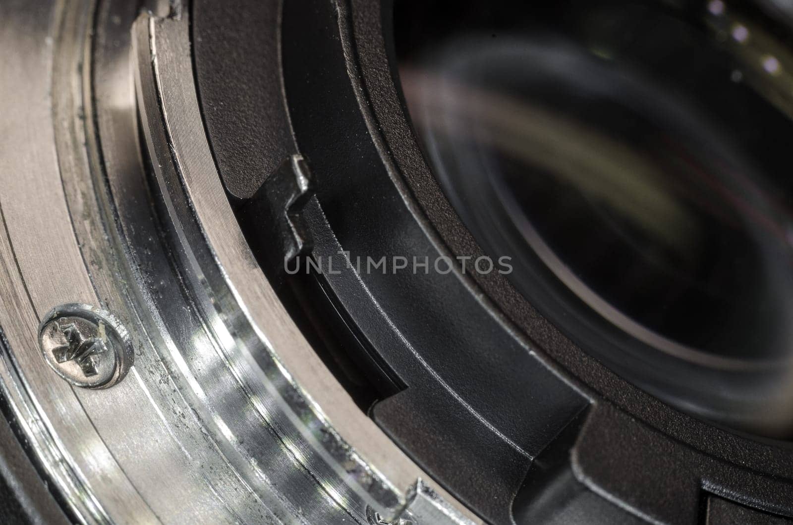 The digital camera lens closeup to design the first pages of magazines