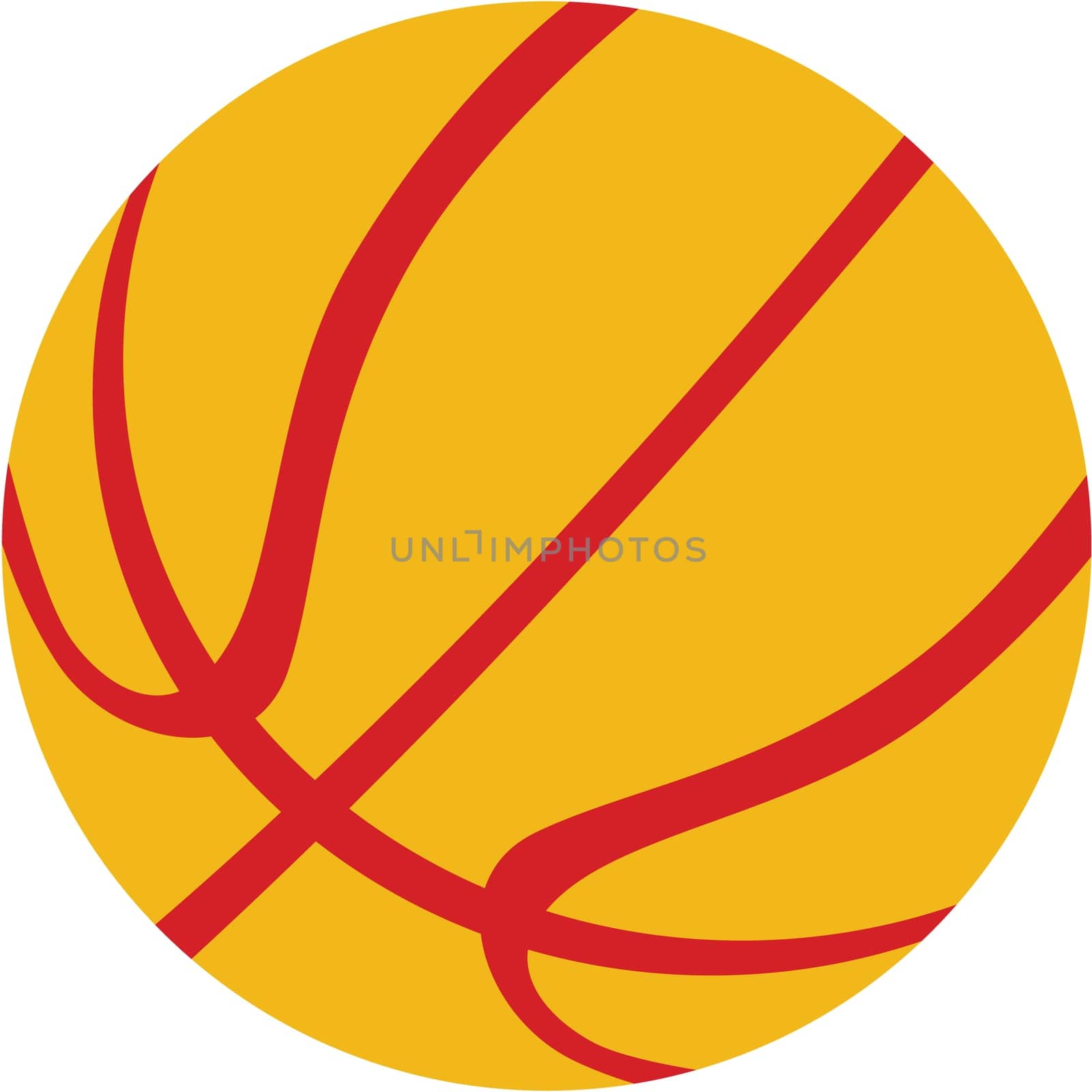 Illustration of a basketball ball on isolated white background done in retro style.