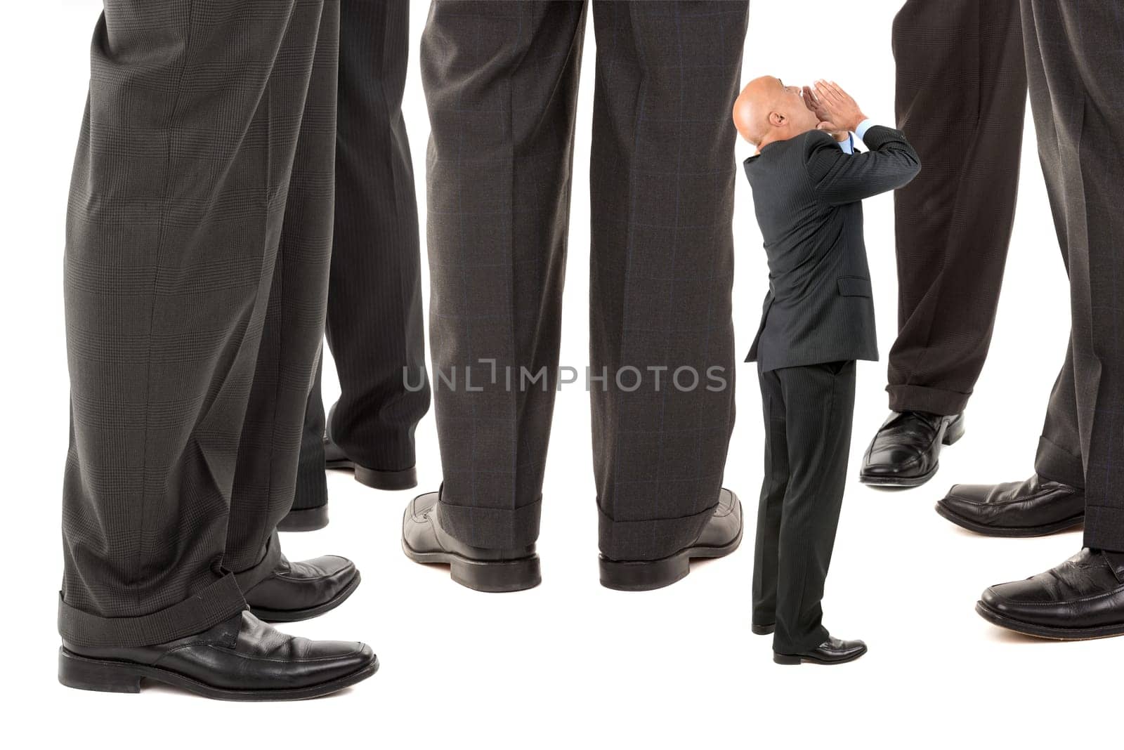 Small businessman trying to be heard amongst big business players