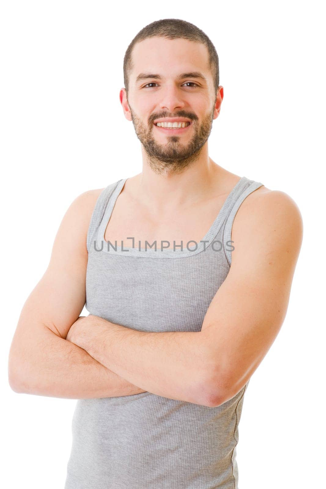 happy casual man isolated on white background