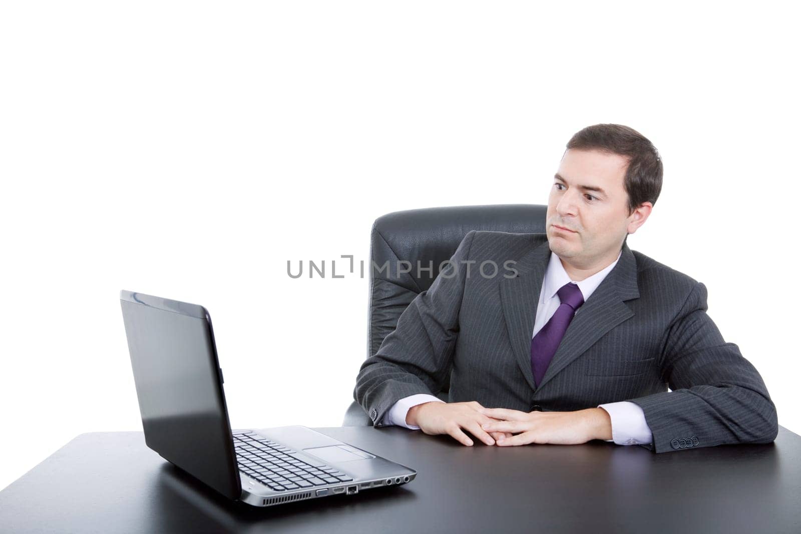 young business man working with is laptop