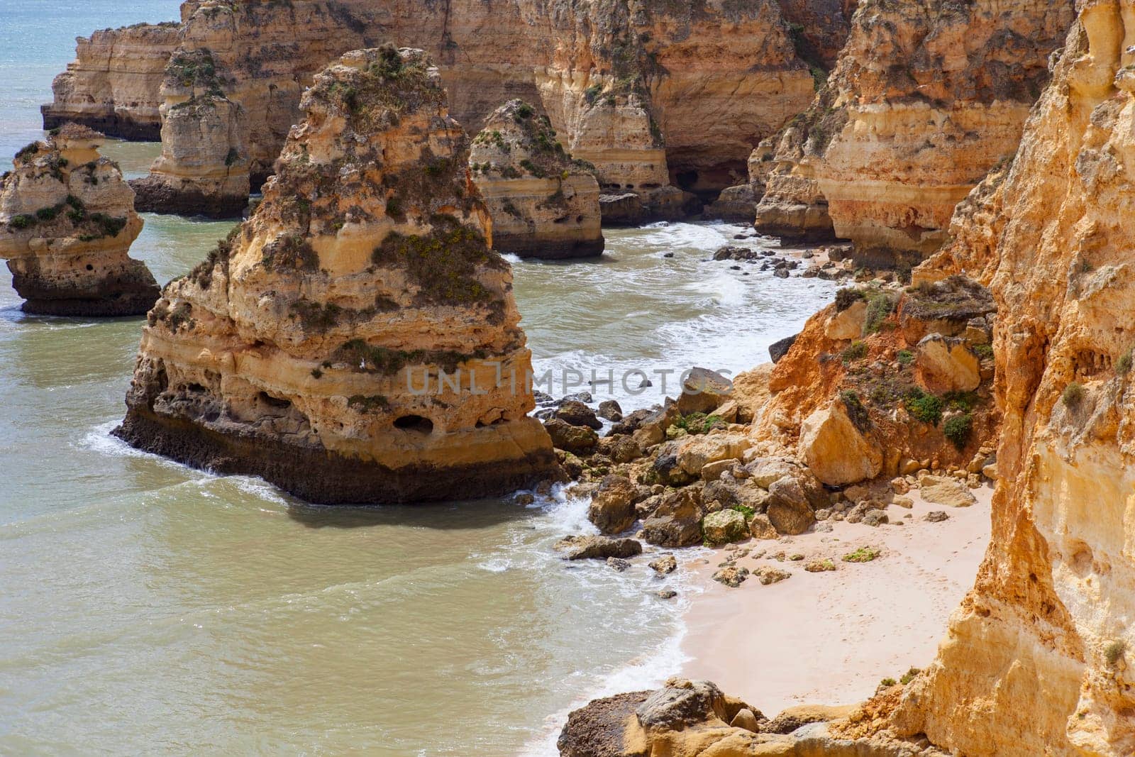 beautiful beach at algarve, the south of portugal