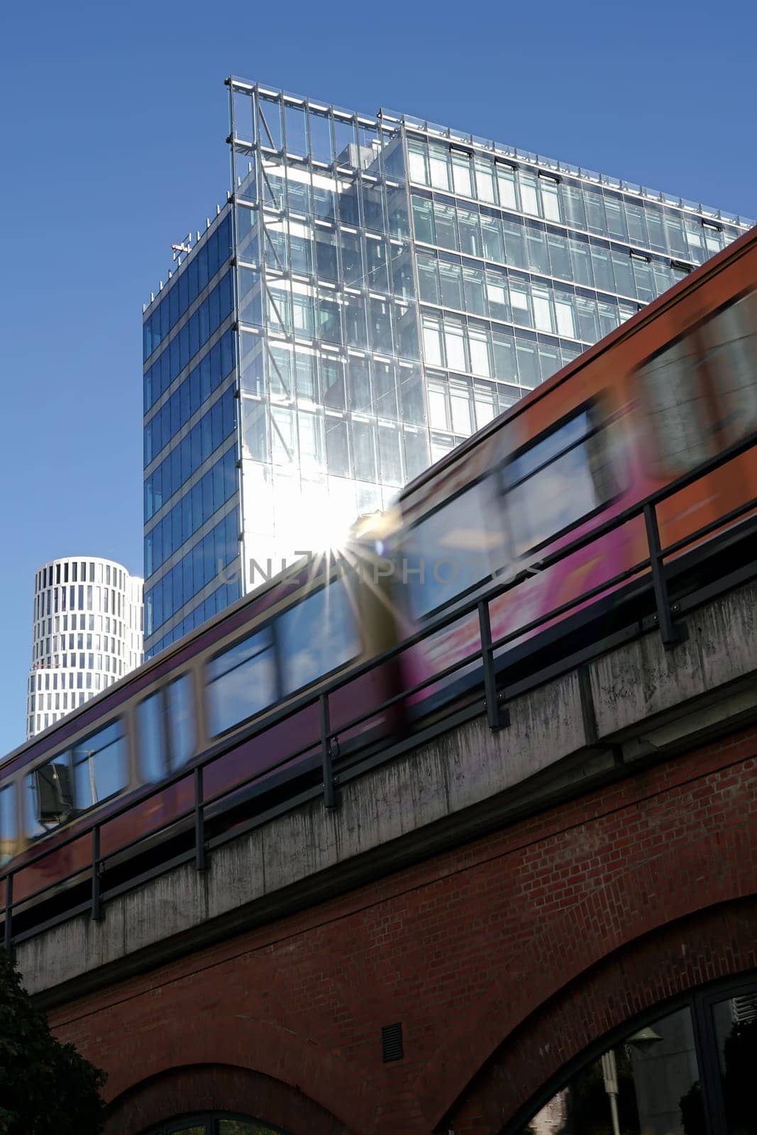 moving S-Bahn in the city center of Berlin