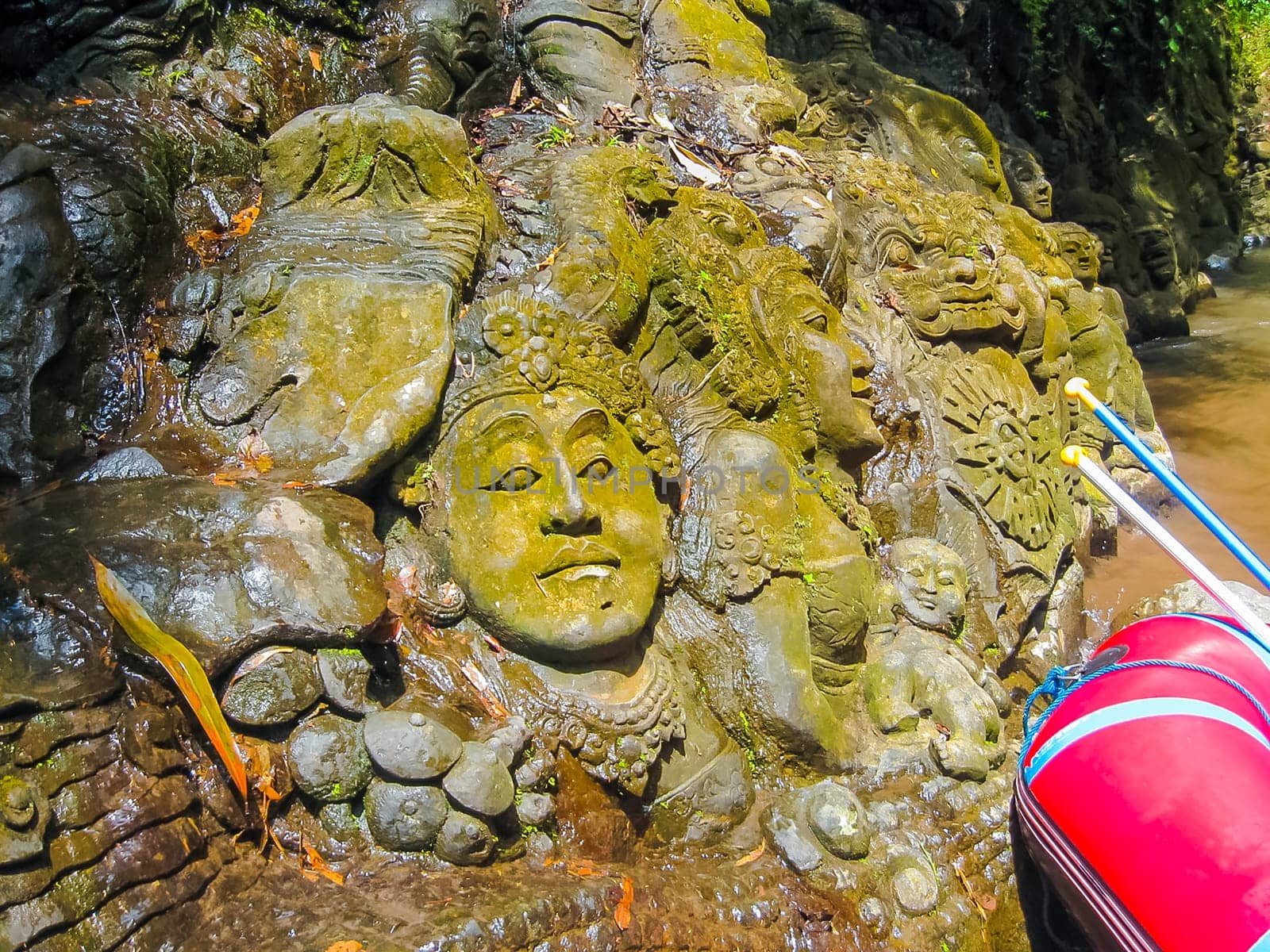 Rafting in the canyon on Balis mountain river Ayung at Indonesia