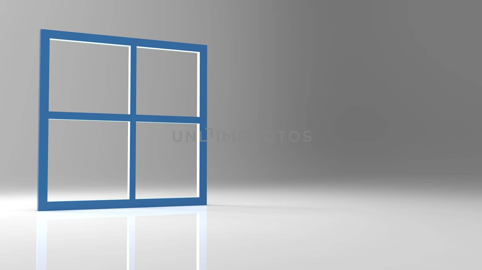 The 3d rendering abstract blank window frame with nice background color