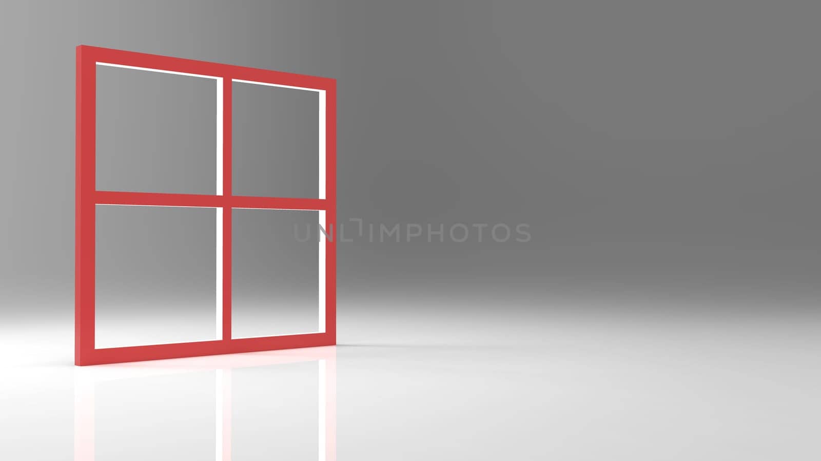 The 3d rendering abstract blank window frame with nice background color