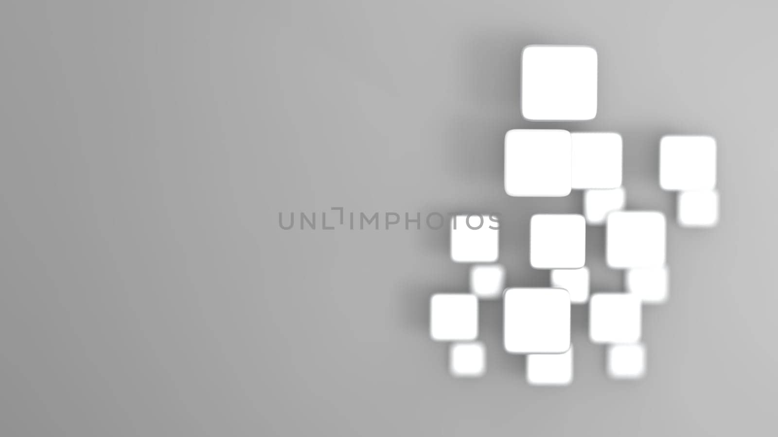 The 3d rendering abstract geometric shape from gray rhombus