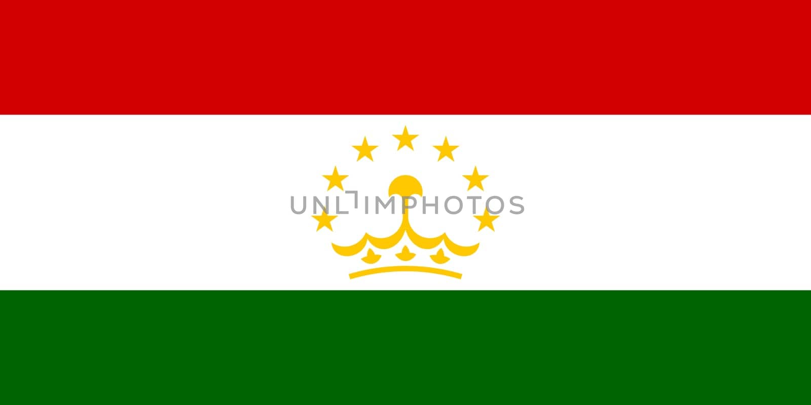 Tajikistani national official flag. Patriotic symbol, banner, element, background. Accurate dimensions. Flag of Tajikistan in correct size and colors, vector illustration
