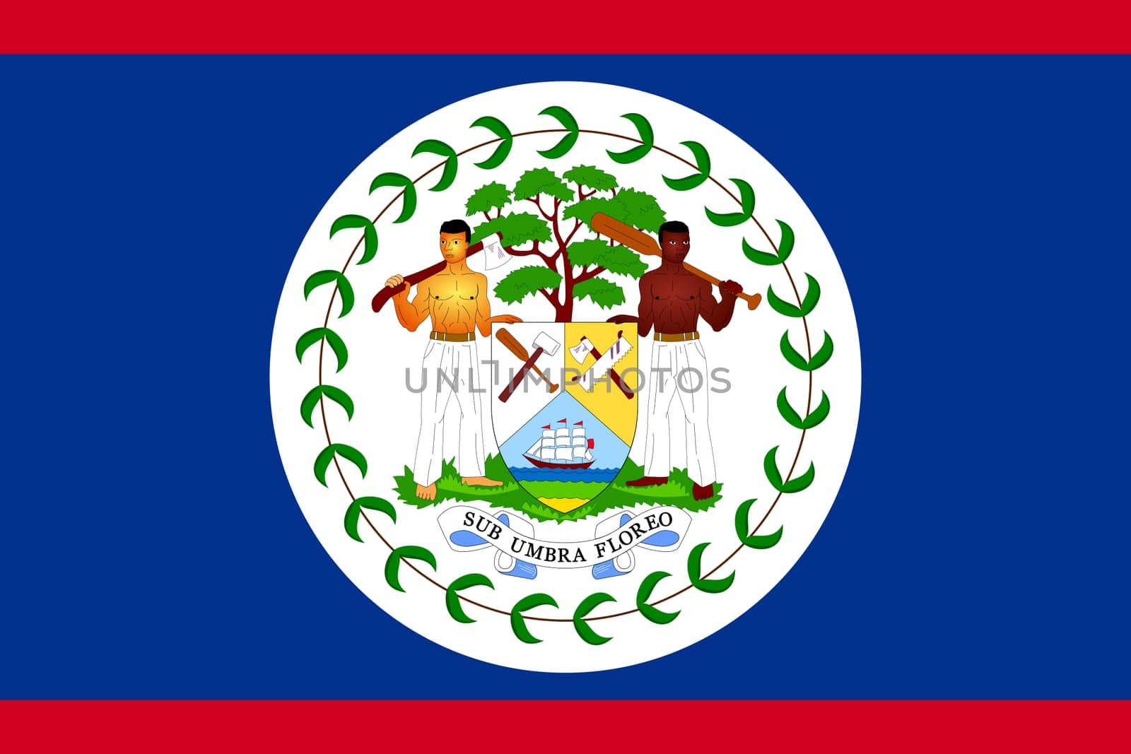 Belizean national official flag. Patriotic symbol, banner, element, background. Accurate dimensions. Flag of Belize in correct size and colors, vector illustration