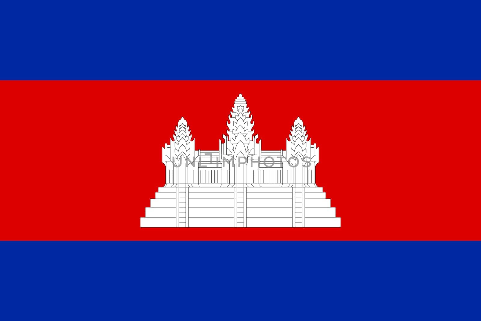 Cambodian national official flag. Patriotic symbol, banner, element, background. Accurate dimensions. Flag of Cambodia in correct size and colors, vector illustration