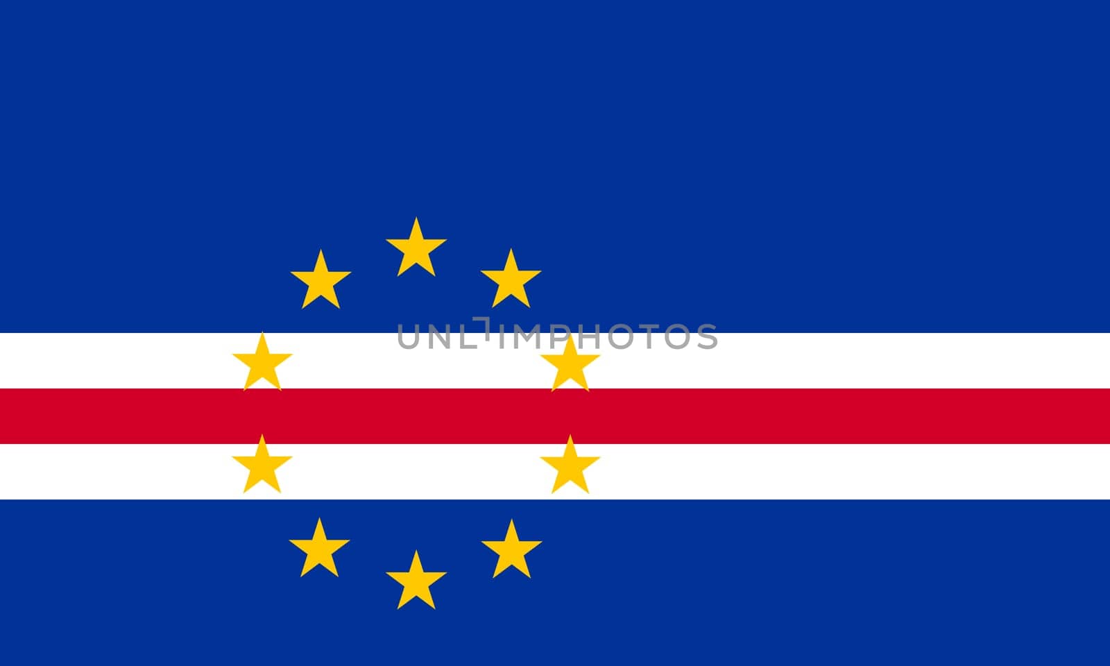 Cape Verdean national official flag. African patriotic symbol, banner, element, background. Accurate dimensions. Flag of Cape Verde in correct size and colors, vector illustration
