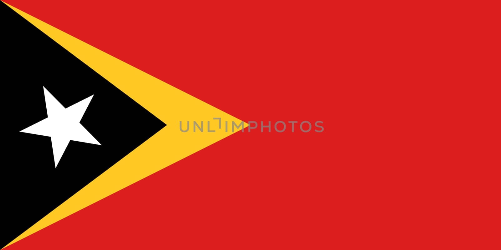 East Timorese national official flag. Patriotic symbol, banner, element, background. Accurate dimensions. Flag of East Timor in correct size and colors, vector illustration