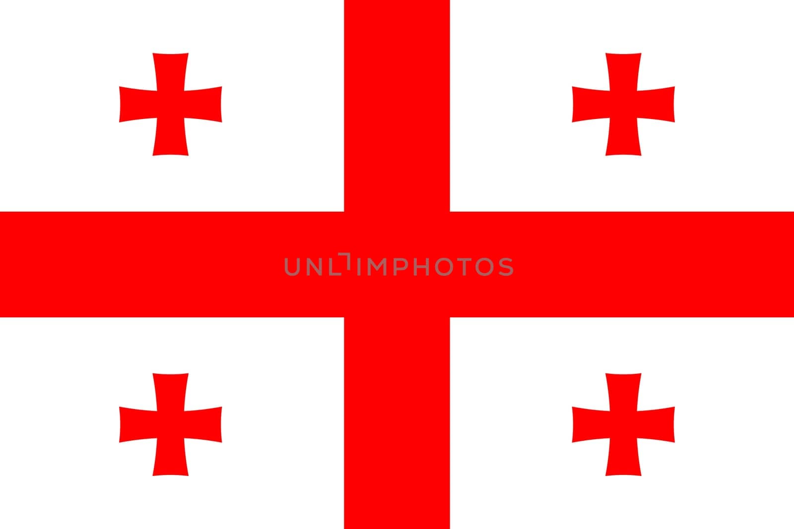 Georgian national official flag. Patriotic symbol, banner, element, background. Accurate dimensions. Flag of Georgia in correct size and colors, vector illustration
