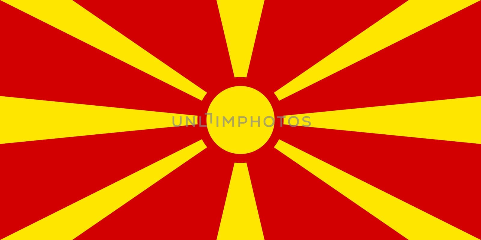 Macedonian national official flag. Patriotic symbol, banner, element, background. Accurate dimensions. Flag of Macedonia in correct size and colors, vector illustration
