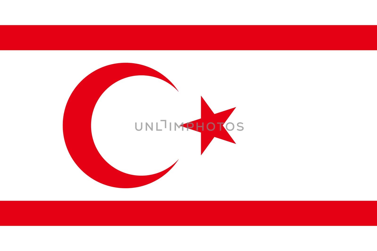 Northern Cyprus national official flag. TRNC patriotic symbol, banner, element, background. Flag of Turkish Republic of Northern Cyprus in correct size colors vector illustration