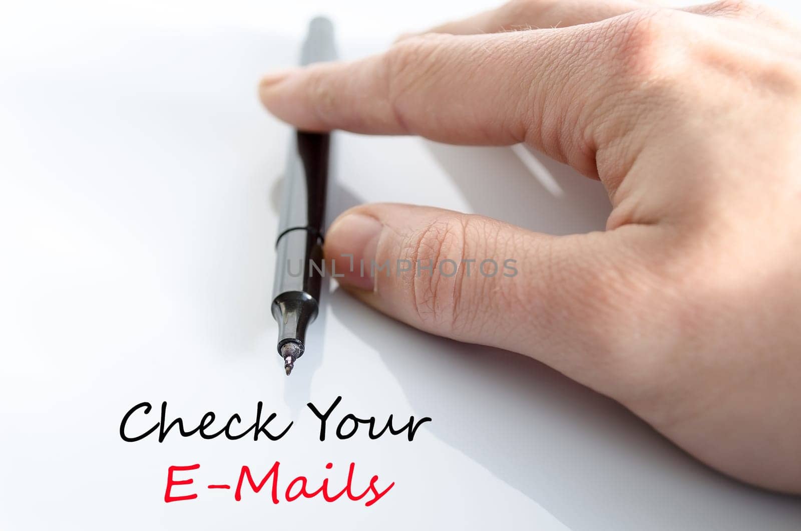 Check your e-mails text concept isolated over white background