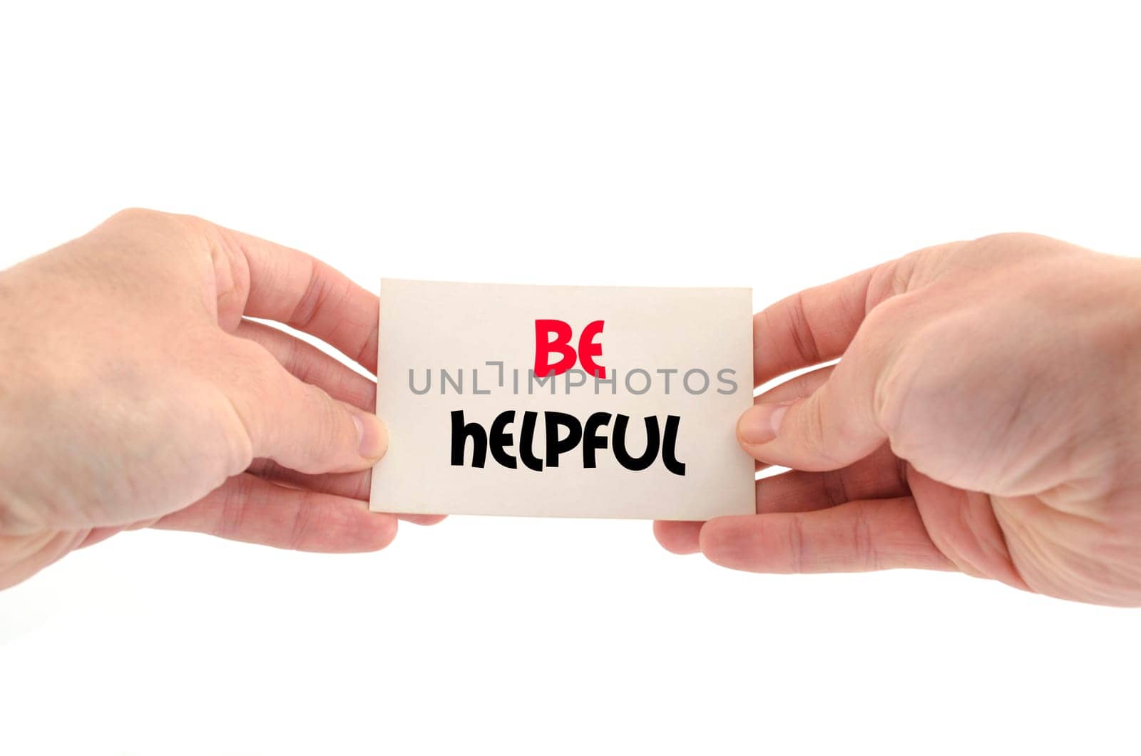 Be helpful text concept isolated over white background