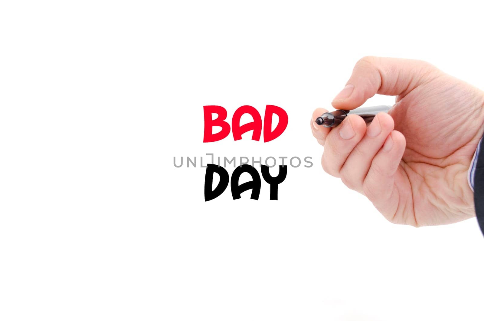 Bad day text concept isolated over white background