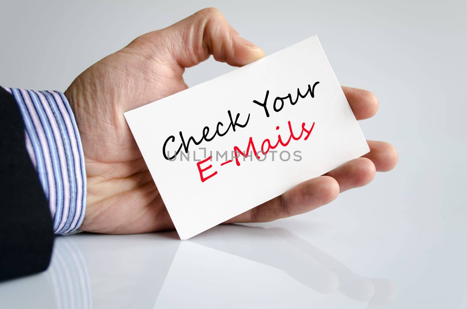 Check your e-mails text concept isolated over white background