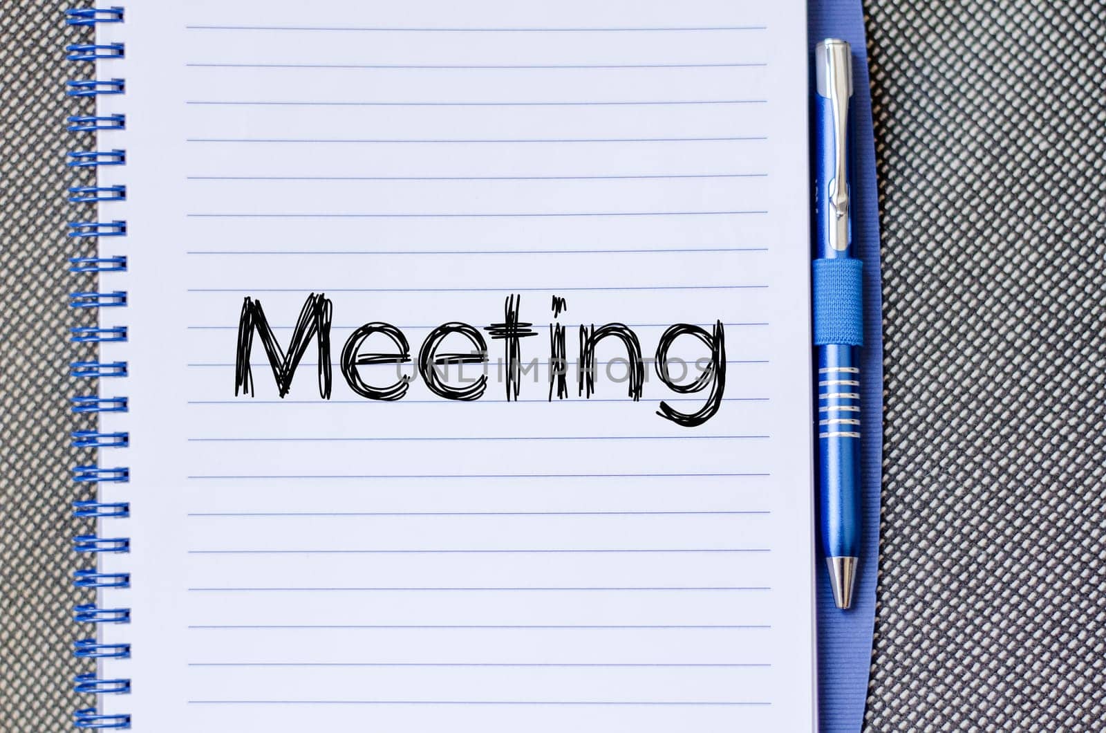 Meeting text concept write on notebook