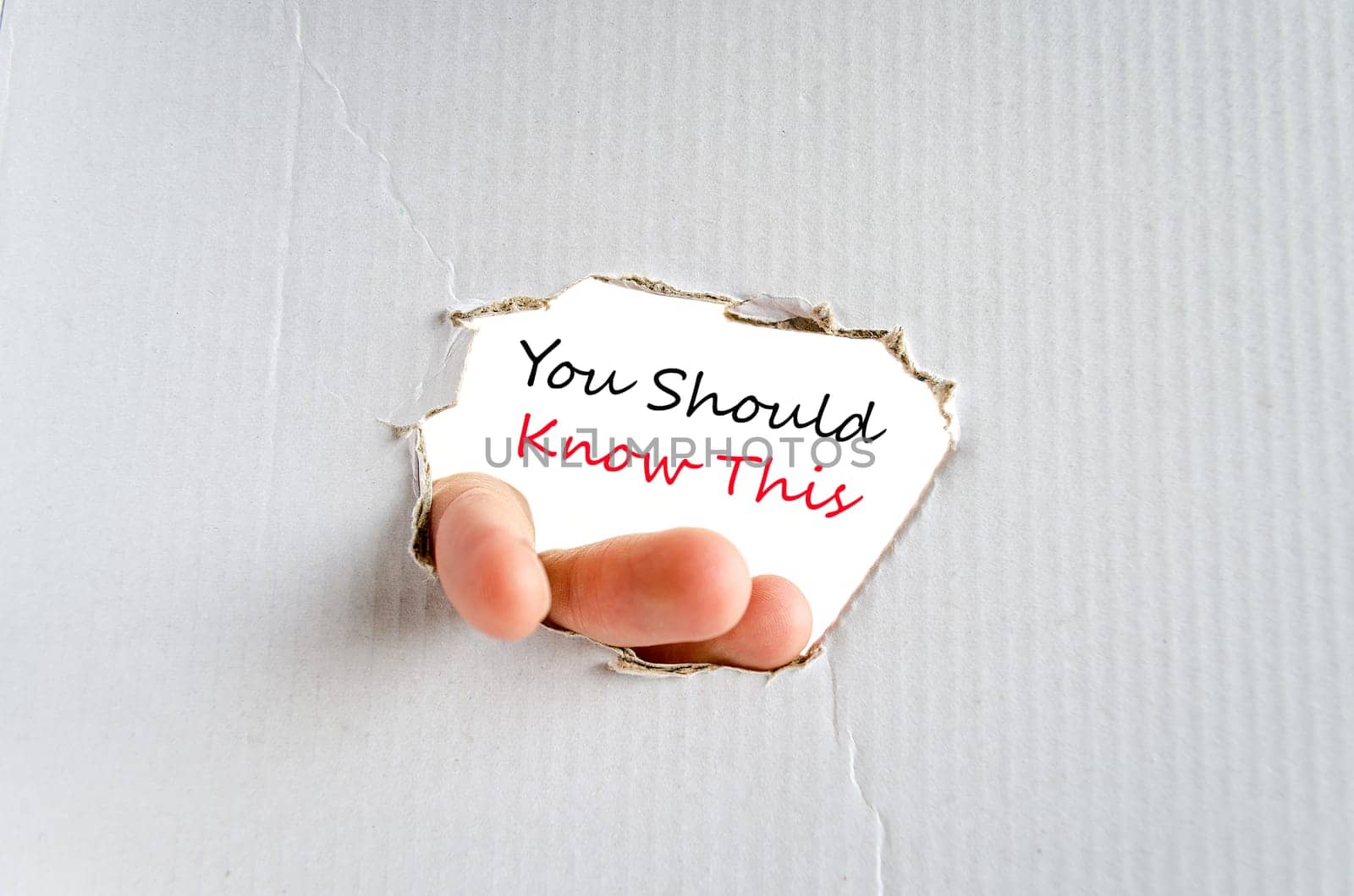 You should know this text concept isolated over white background