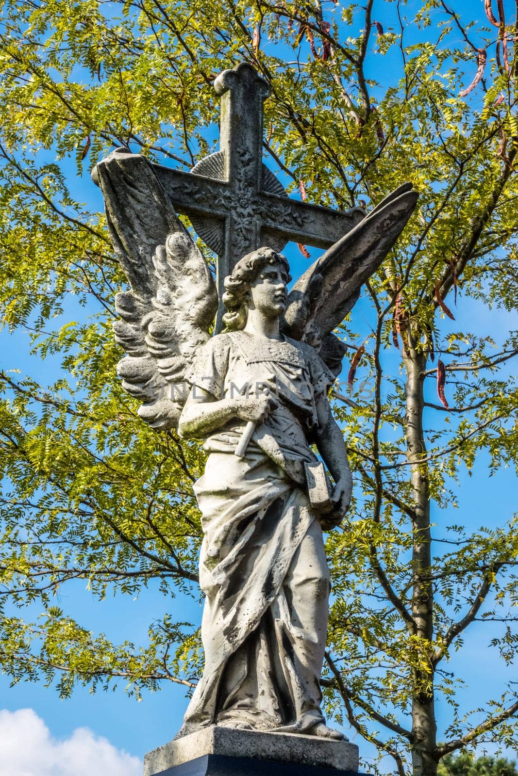 Grabengel,sculpture on a grave in the cemetery