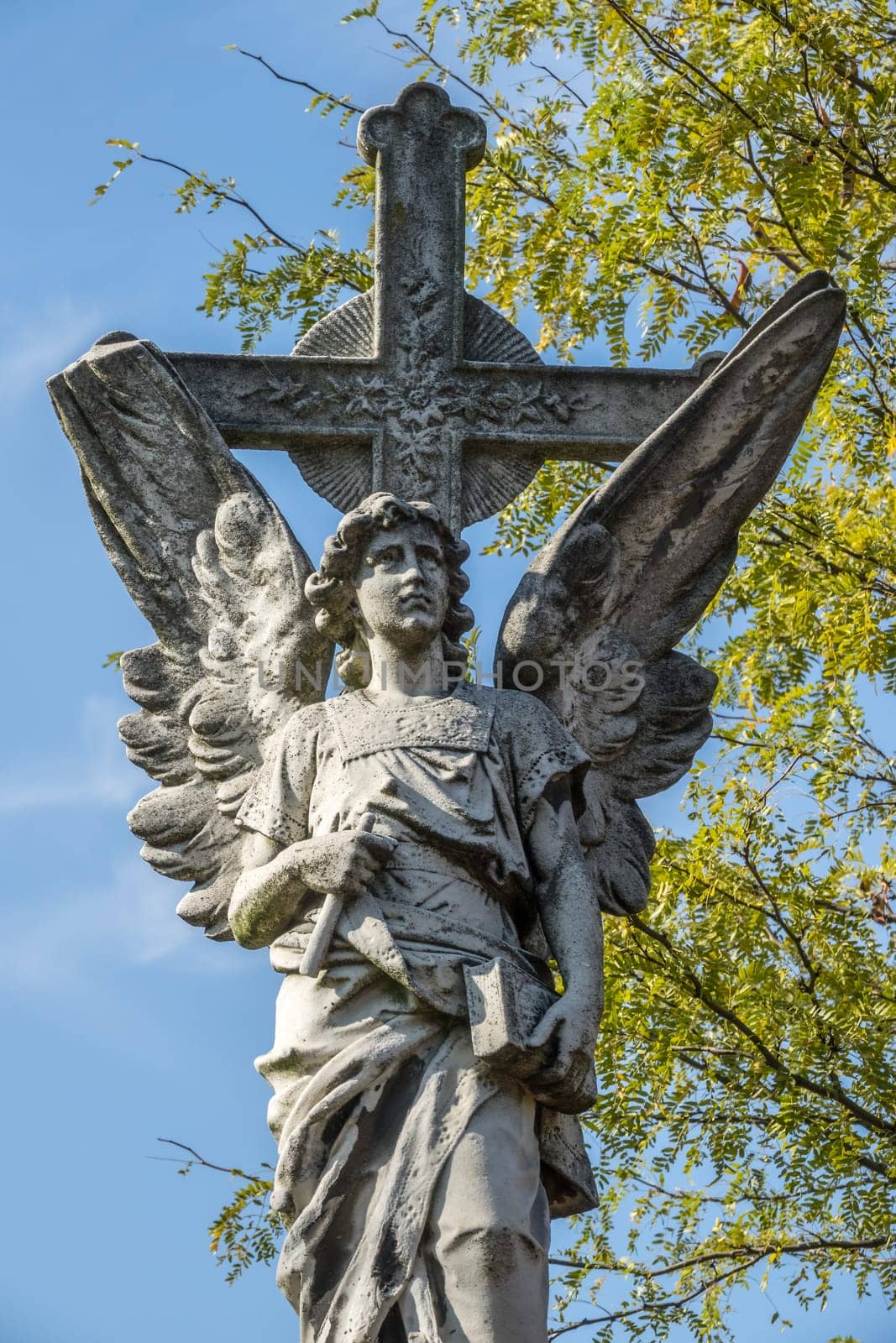 Grabengel,sculpture on a grave in the cemetery